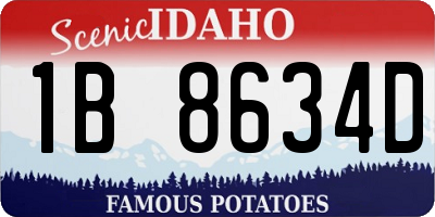 ID license plate 1B8634D