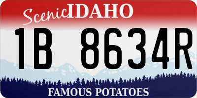 ID license plate 1B8634R