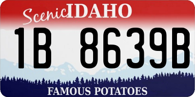 ID license plate 1B8639B