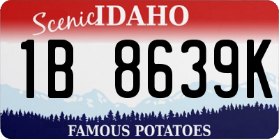 ID license plate 1B8639K