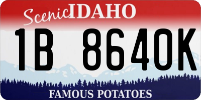 ID license plate 1B8640K