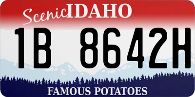 ID license plate 1B8642H