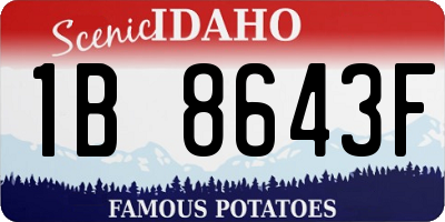 ID license plate 1B8643F