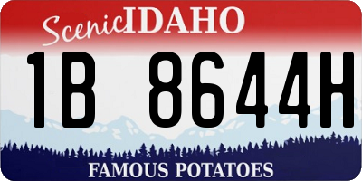 ID license plate 1B8644H