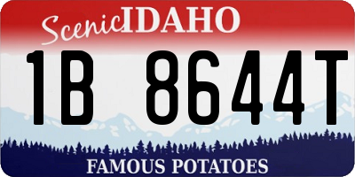 ID license plate 1B8644T
