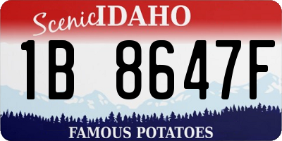 ID license plate 1B8647F