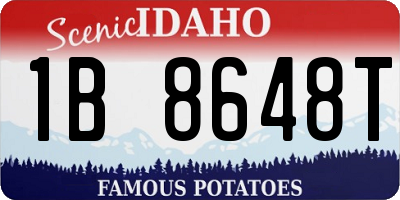 ID license plate 1B8648T