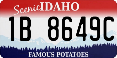 ID license plate 1B8649C