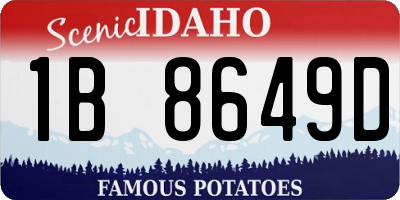ID license plate 1B8649D