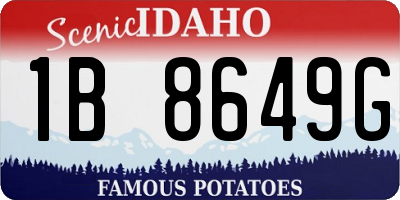 ID license plate 1B8649G