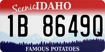 ID license plate 1B8649Q