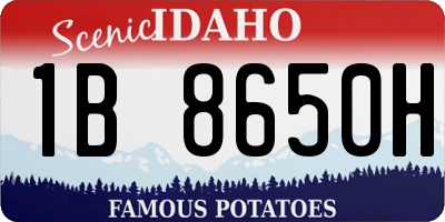ID license plate 1B8650H