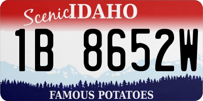 ID license plate 1B8652W