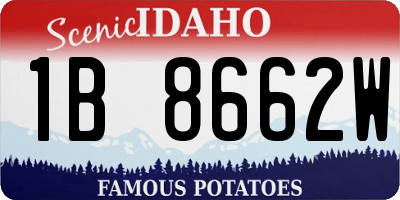ID license plate 1B8662W