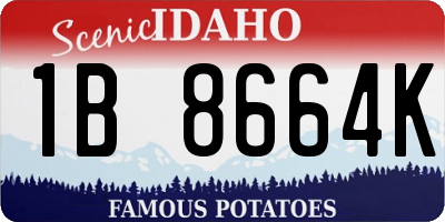 ID license plate 1B8664K