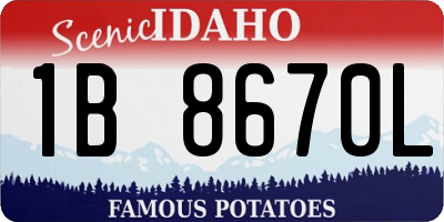 ID license plate 1B8670L