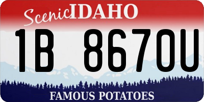 ID license plate 1B8670U