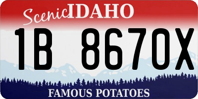ID license plate 1B8670X