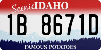 ID license plate 1B8671D