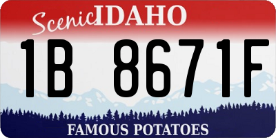 ID license plate 1B8671F