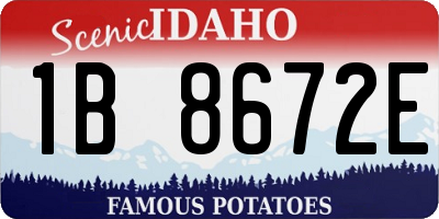 ID license plate 1B8672E