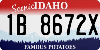 ID license plate 1B8672X
