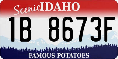 ID license plate 1B8673F