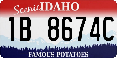 ID license plate 1B8674C