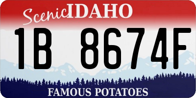 ID license plate 1B8674F