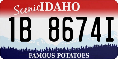 ID license plate 1B8674I