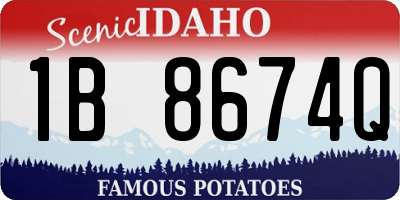 ID license plate 1B8674Q