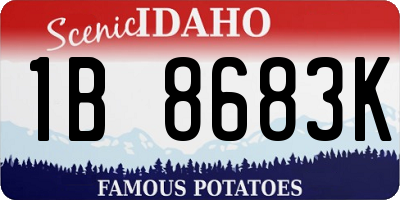 ID license plate 1B8683K