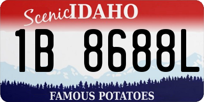ID license plate 1B8688L