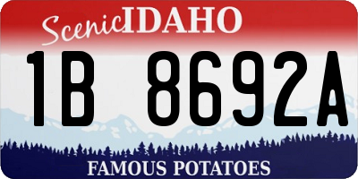 ID license plate 1B8692A
