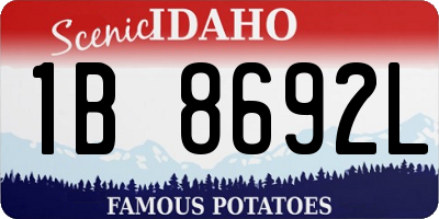 ID license plate 1B8692L