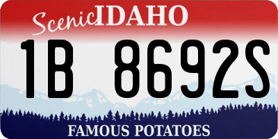 ID license plate 1B8692S