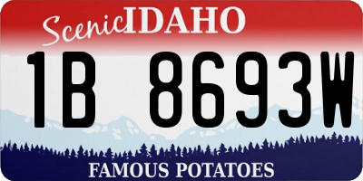 ID license plate 1B8693W