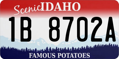ID license plate 1B8702A