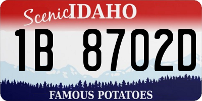 ID license plate 1B8702D