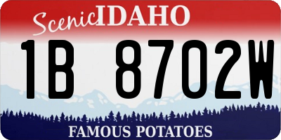 ID license plate 1B8702W