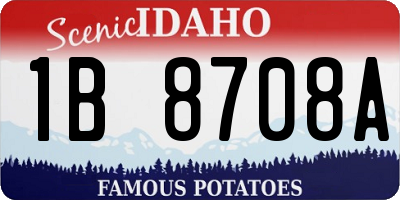 ID license plate 1B8708A