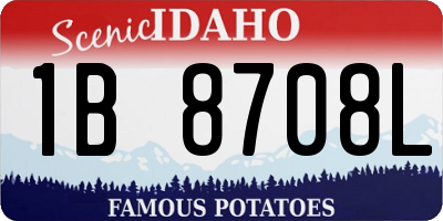 ID license plate 1B8708L