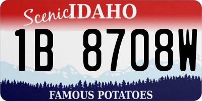 ID license plate 1B8708W