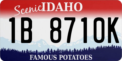 ID license plate 1B8710K