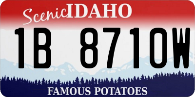 ID license plate 1B8710W