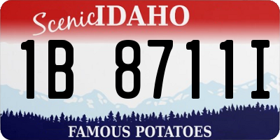 ID license plate 1B8711I