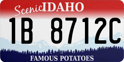 ID license plate 1B8712C