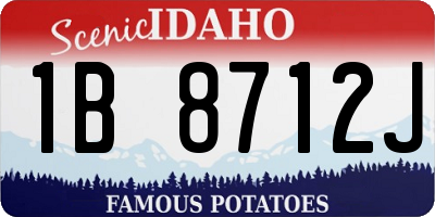 ID license plate 1B8712J