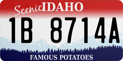 ID license plate 1B8714A