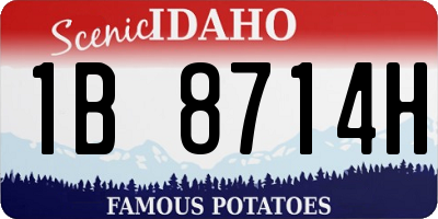 ID license plate 1B8714H